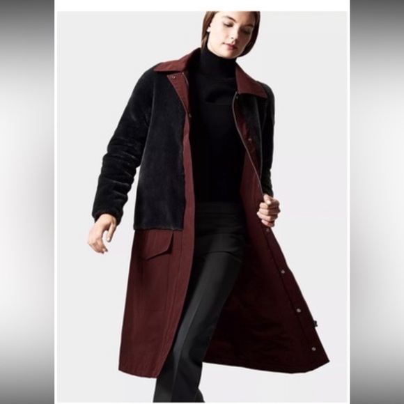 Hunter Black and Brown Trench Coat with Color Block Design